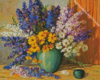 Larkspur Flowers Vase diamond painting