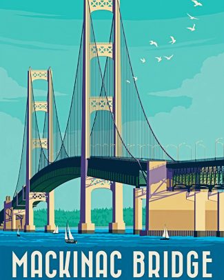 Mackinac Bridge Poster diamond painting