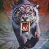 Mad Sabertooth Tiger diamond painting