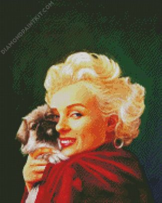 Marilyn Monroe With Pekingese diamond painting