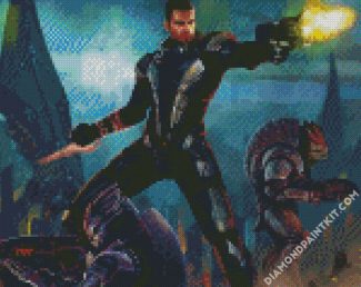 Mass Effect Commander Shepard diamond painting