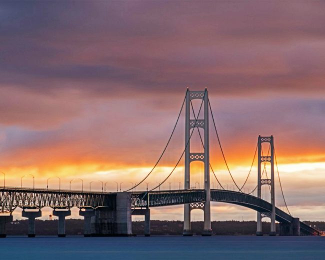 Michigan Mackinac Bridge diamond painting