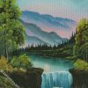 Mountain Waterfall diamond painting