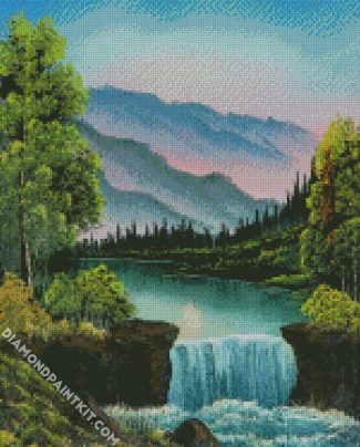 Mountain Waterfall diamond painting