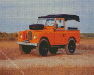 Orange Vintage Land Rover diamond painting