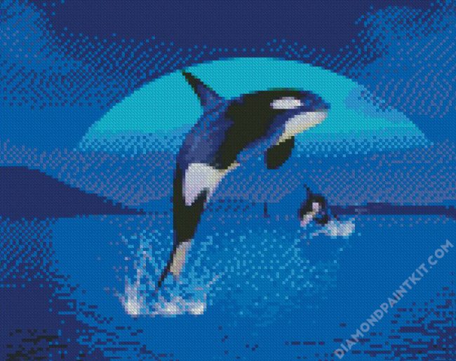 Orca Jumping diamond painting