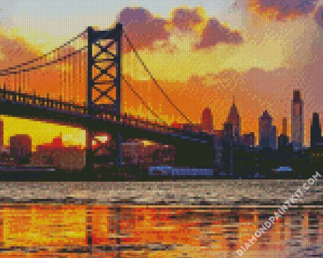 Philadelphia Benjamin Franklin Bridge diamond painting