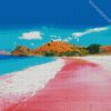 Pink Beach Komodo Island diamond painting