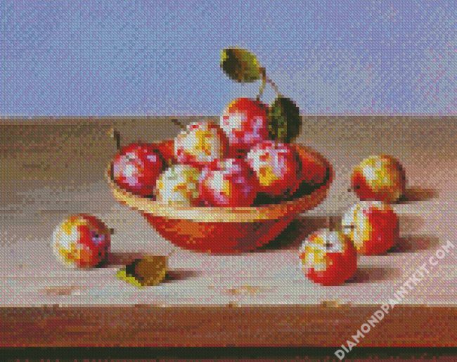 Plums In Terracotta Bowl diamond painting