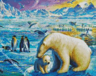 Polar Bears And Penguins diamond painting