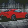 Red Toyota Supra Car diamond painting