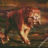 Sabertooth Tiger And Cubs diamond painting