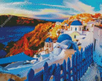 Santorini Thira Seascape diamond painting