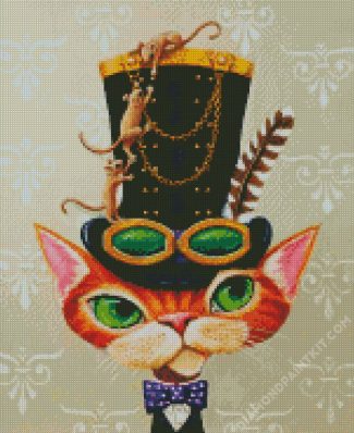 Steampunk Cat diamond painting