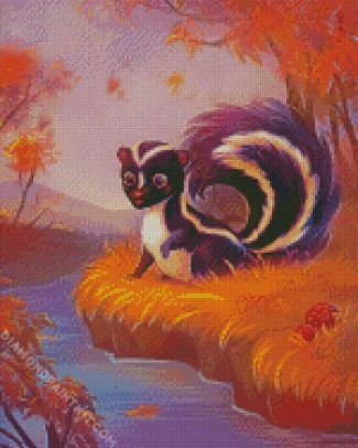 Striped Skunk diamond painting