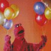 Telly Monster Holding Balloons diamond painting