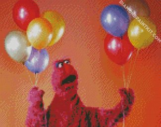 Telly Monster Holding Balloons diamond painting