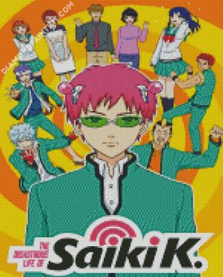 The Disastrous Life Of Saiki Anime Poster diamond painting