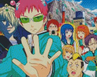 The Disastrous Life Of Saiki Characters diamond painting