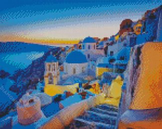 Thira City At Sunset diamond painting