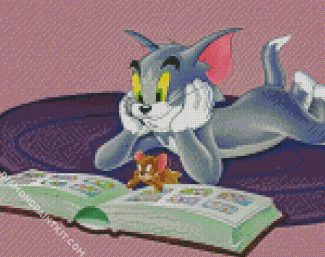 Tom And Jerry Reading diamond painting