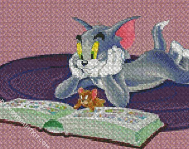 Tom And Jerry Reading diamond painting