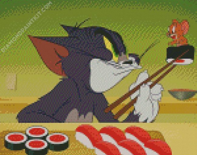 Tom Eating Sushi diamond painting