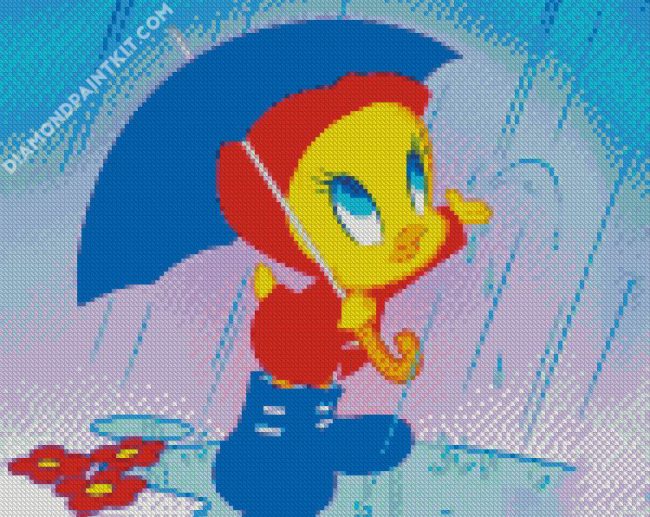 Tweety Bird And Umbrella diamond painting