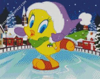 Tweety Bird Ice Skater diamond painting