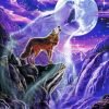 Waterfall And Wolf diamond painting