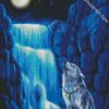 Wolf With Waterfall diamond painting