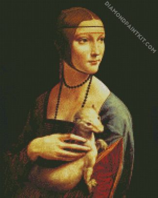 Woman Holding Stoat diamond painting