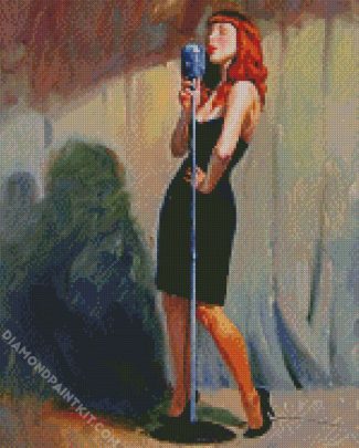 Woman Singing diamond painting