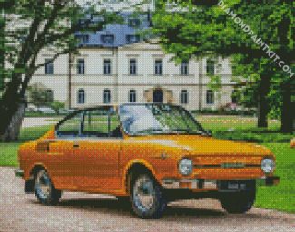 Yellow Vintage Skoda diamond painting