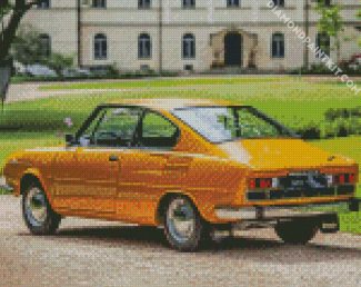 Yellow Vintage Skoda Car diamond painting