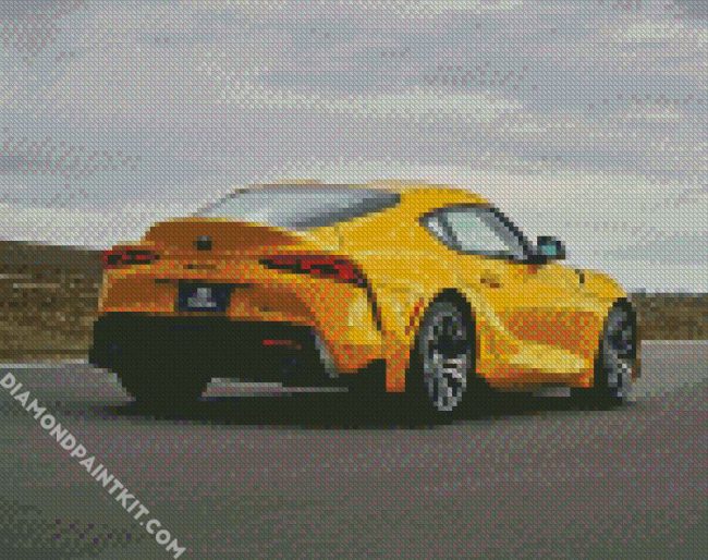 Yellow Toyota Supra Car diamond painting