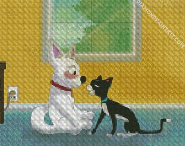 Mittens And Bolt Dog diamond painting