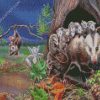 Opossum And Babies diamond painting