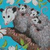 Opossum Family Art diamond painting