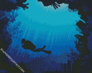 Scuba Diver Silhouette diamond painting