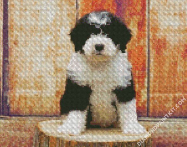 Sheepadoodle Dog Puppy diamond painting