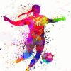 Abstract Girl Playing Soccer Diamond painting