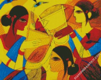 Abstract Tribal Women diamond painting