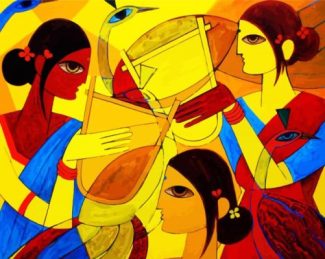 Abstract Tribal Women diamond painting