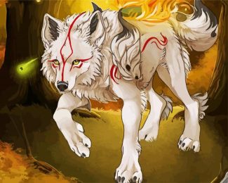 Aesthetic Okami Dog Art diamond painting