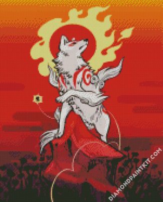 Aesthetic Okami Dog diamond painting