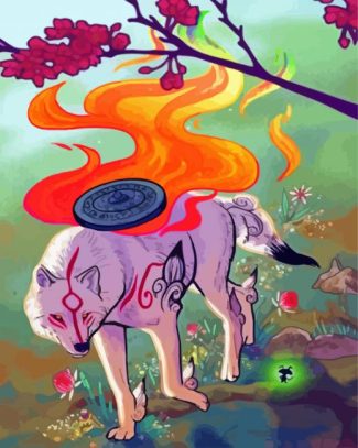 Aesthetic Okami diamond painting