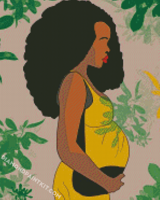 African Woman Pregnant diamond painting