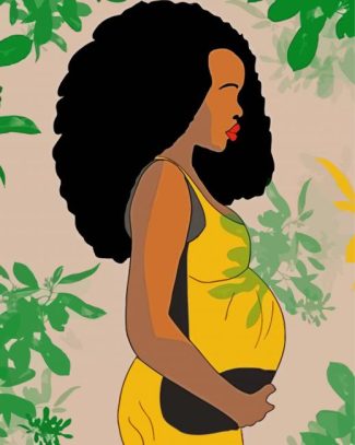 African Woman Pregnant diamond painting