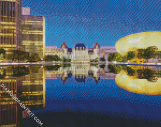 Albany NY Buildings Reflection diamond painting